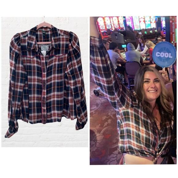 wild fable Tops - Wild Fable plaid western button down shirt
